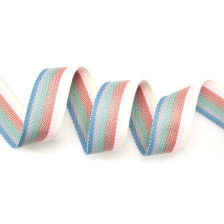 Gurtband "Multistreifen Pastell" 40 mm (rosa/grün/blau)