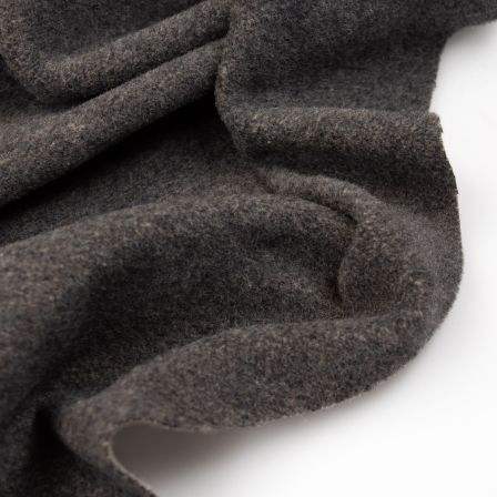 Tissu pour manteaux en laine mélangée "Moelleux - uni" (gris)