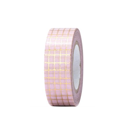 Masking Tape "Shaky Karo" (rosa-gold) von RICO DESIGN