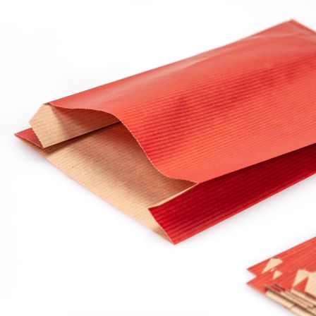 Pochettes en papier kraft "Colorido" 120x90x45 mm, lot de 12 (rouge)