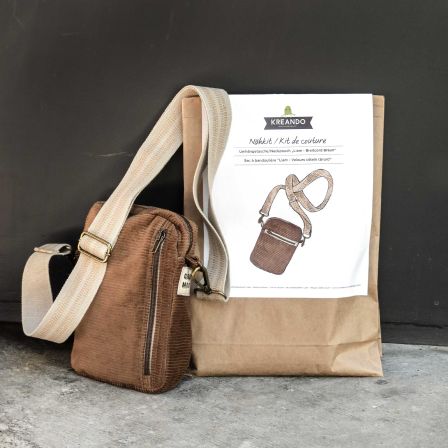 Kit de couture - Sac à bandoulière "Liam - Velours côtelé (brun)" de KREANDO