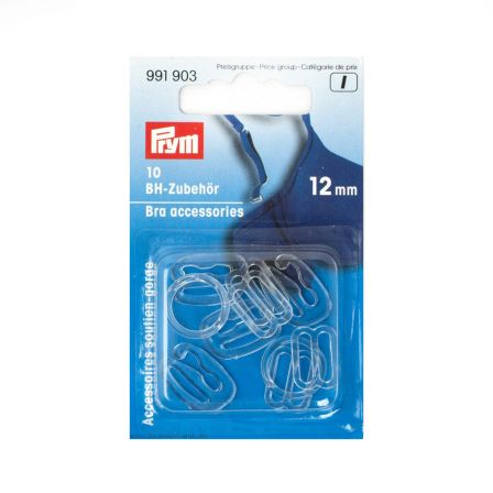 PRYM Accessoires pour soutien-gorge 12 mm - lot de 10 (transparent) 991903