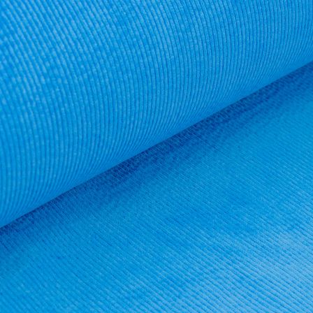 Velours côtelé stretch en coton - grosses côtes "washed" (bleu)