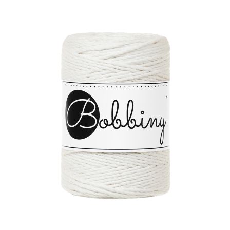 Fil macramé en coton recyclé "Rope Ø 1.5 mm - off white" (blanc cassé) de Bobbiny