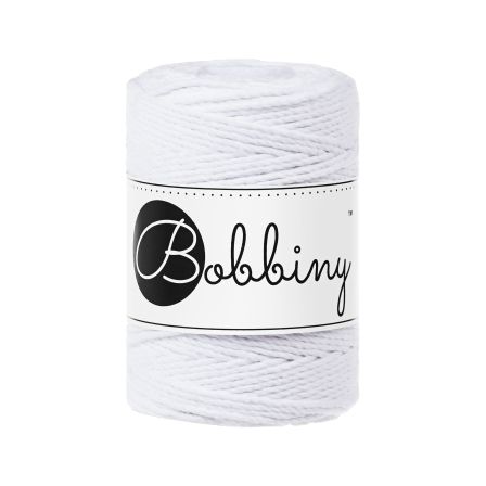 Fil macramé en coton recyclé "Rope Ø 1.5 mm - white" (blanc) de Bobbiny