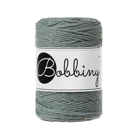 Recycling Makramee-Garn Baumwolle "Rope Ø 1.5 mm - laurel" (altmint) von Bobbiny
