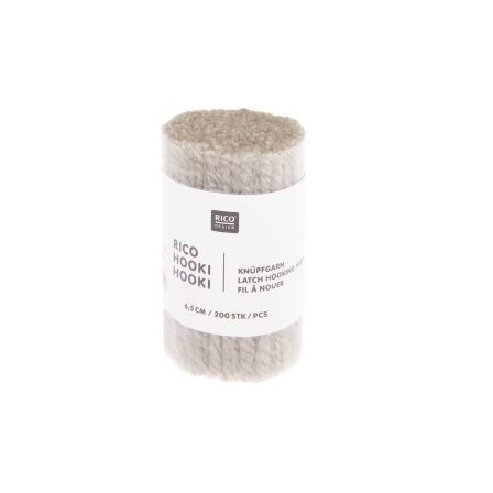 Knüpfgarn - Rico Hooki Hooki - 6,5 cm, 200 Stück (298/perlgrau)