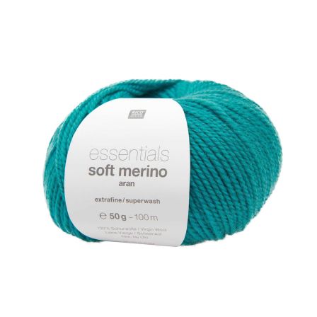 Laine mérinos-  Rico Essentials Soft Merino Aran (turquoise)