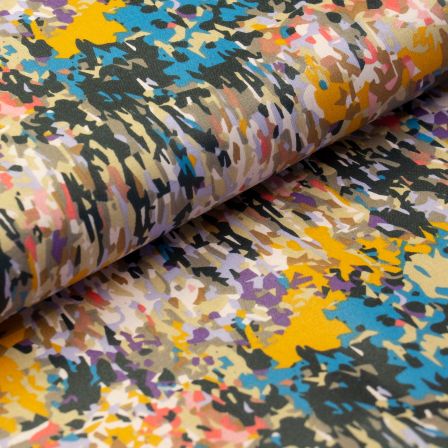Wachstuch - Baumwolle beschichtet "Teflon Modern Camouflage" (bunt)