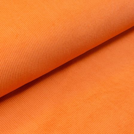 Velours côtelé stretch en coton - grosses côtes "washed" (orange)