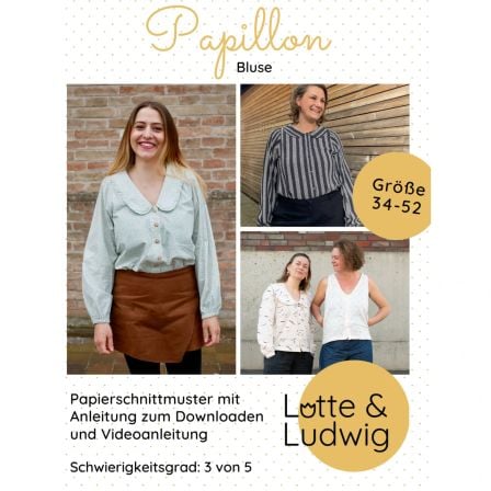 Schnittmuster Damen Bluse "Papillon" Gr. 34-48 von Lotte & Ludwig