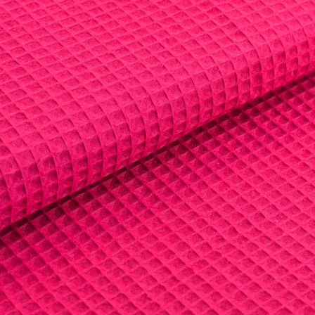 Waffelpiqué Baumwolle "Quadro" (fuchsia)