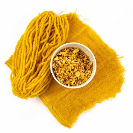 Teinture végétale/Teinture textiles "Bois jaune - broyé" (jaune de maïs) de Kremer Pigmente