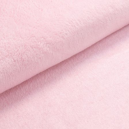 Tissu éponge bambou/coton - uni "Wellness" (rose clair)
