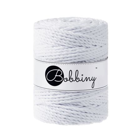 Fil macramé en coton recyclé "Rope Ø 5 mm - white" (blanc) de Bobbiny