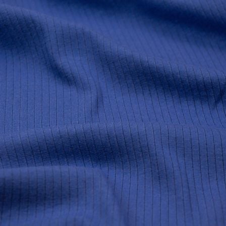 Jersey côtelé en coton - uni "Suzanne" (bleu roi)
