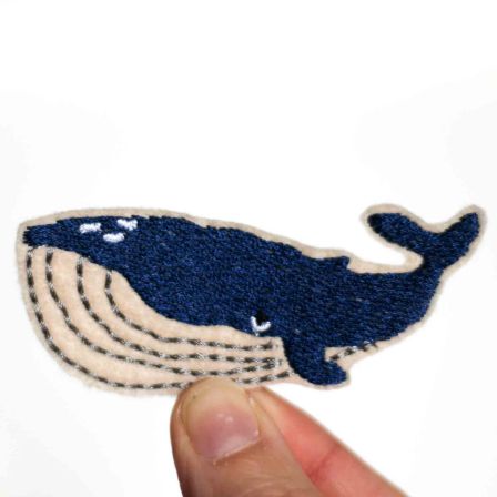 Patch/écusson "Baleine" (beige/bleu) de halfbird