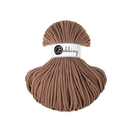 Recycling Makramee-Garn Baumwolle "Premium Ø 5 mm - mocha mousse" (blassbraun) von Bobbiny