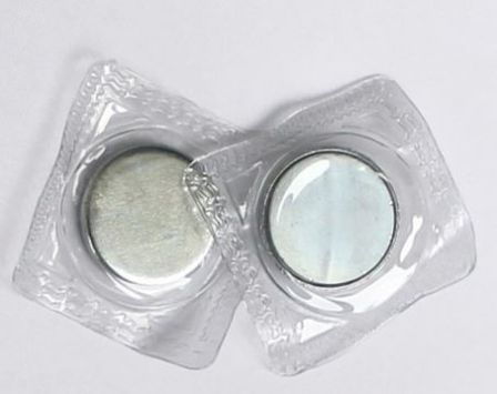 Fermeture aimantée cousable - 20 mm - set à 2 pces (argenté)