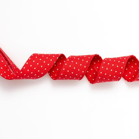 Schrägband Baumwolle "Mini Punkte" (rot-weiss) von Westfalenstoffe