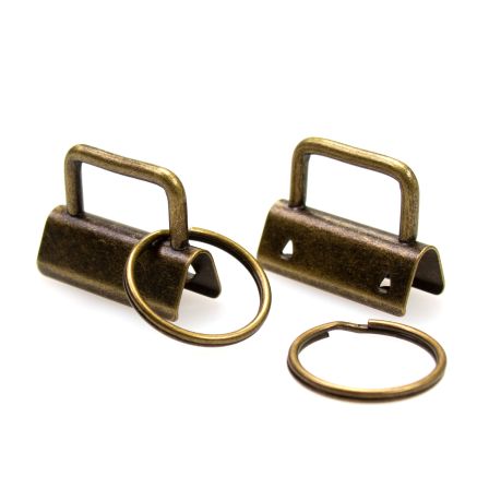 Porte-clés avec anneau pour clé 25/30 mm (laiton antique)