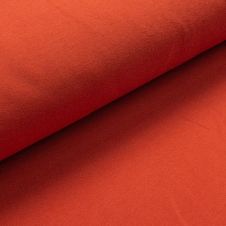Sweat coton bio - uni "Soft Alva" (rouge rouille)