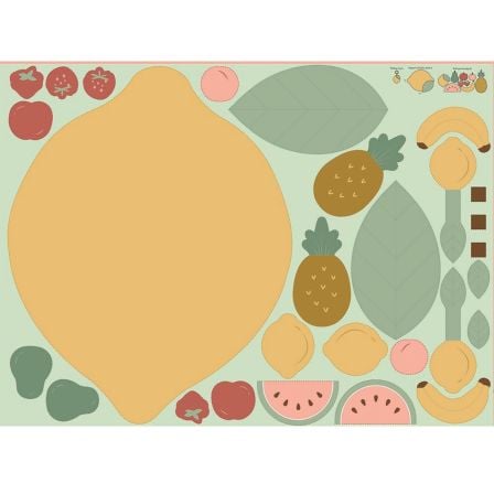 Popeline de coton - panneau "Tapis d'éveil citron" (multicolore)