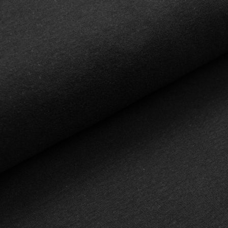 Tissu bord côte bio lisse "Ben" - tubulaire (noir)
