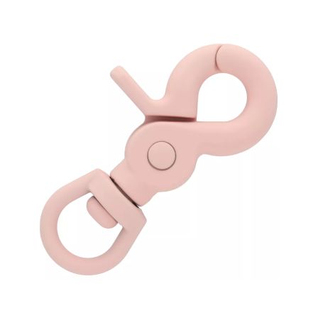 Mousqueton pivotant à clip en métal - revêtement mat "Fashion" 60 mm (rose pastel)