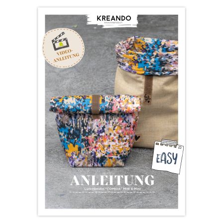 Nähanleitung mit Schnittmuster Lunchbeutel "COMIDA - Mini & Midi" von KREANDO