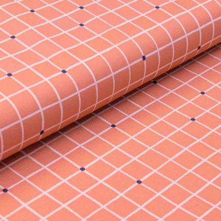 Canvas Bio-Baumwolle "Impromptu/Dotted Grid" (terracotta-helllachs) von Cloud9 Fabrics