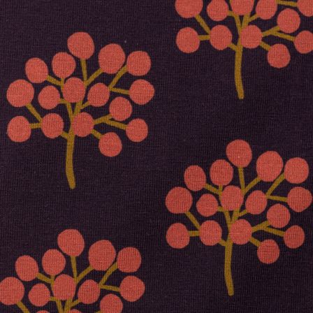 Jersey de coton "Cassis Berry by jolijou" (violet foncé-terracotta) de SWAFING