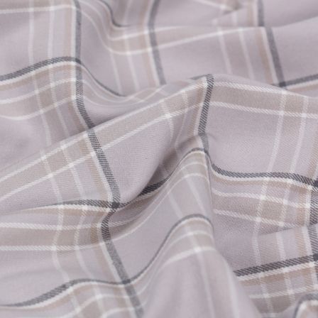 Flanelle coton "Carreaux" (rsable-brun/noir/blanc)
