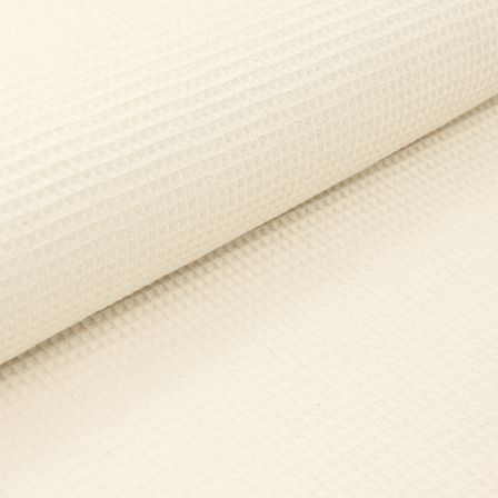 Tissu nid d'abeille en coton "Natural" (non blanchi)