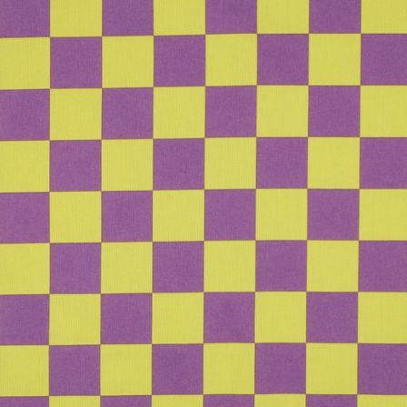 Toile cirée - coton enduit "Carreaux/échiquier" (violet/jaune)