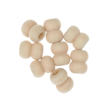 Perles en bois "Macramé" 17 x 22 mm - 8 pièces (nature) de RICO DESIGN
