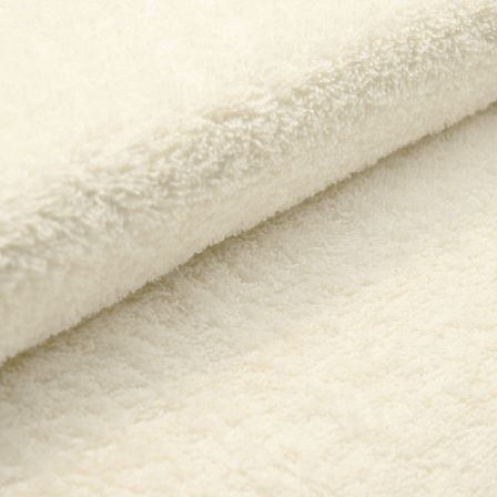 Tissu éponge en coton - uni "Douillet" (écru)