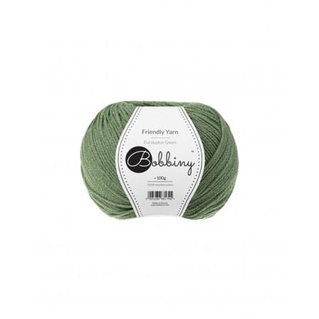 Baumwollgarn Recyling "Friendly Yarn - eucalyptus" (salbeigrün) von Bobbiny