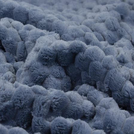 Minky Plüschstoff "Honeycomb" (blau)