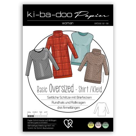 Patron pour dames robe/shirt oversized "Basic" t. 32-58 de ki-ba-doo (allemand)