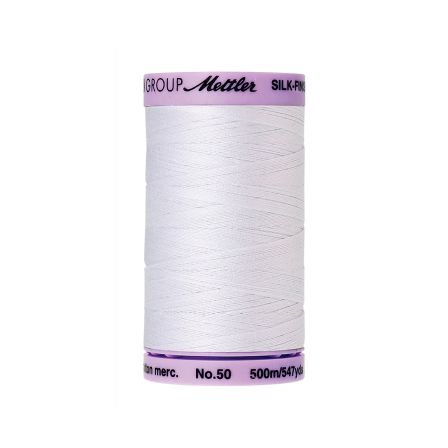 Mettler Fil à coudre et à quilter "Silk - Finish Cotton 50", bobine de 500 m (2000/blanc)