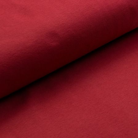 Tissu bord côte bio lisse "Ben" - tubulaire (rouge foncé)