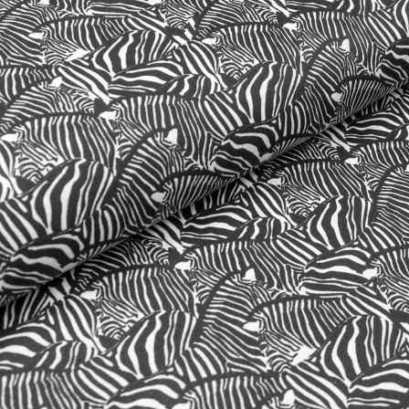 Wachstuch - Baumwolle beschichtet "Teflon Zebra" (schwarz/weiss)