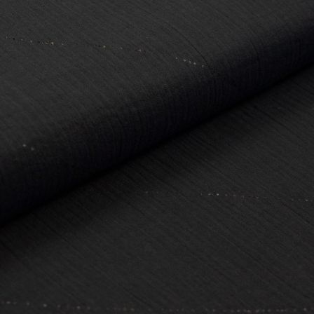 Double gaze de coton "Sakura - lignes de points" (noir) de Rico Design