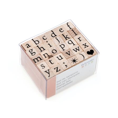 Tampon en bois "alphabet mini" - lettres a-z