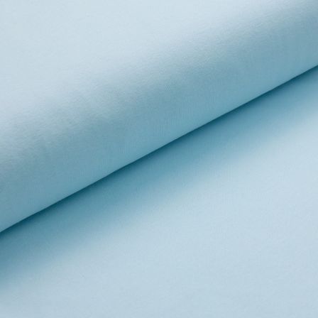 Tissu bord côte bio lisse "Ben" - tubulaire (bleu clair)