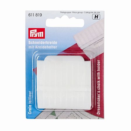 PRYM Craie de couturier avec support et aiguiseur (blanc) 611819