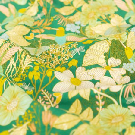 Viskose "Stillwater - Sunrise" (grün-lachs/pastellblau) von ART GALLERY FABRICS