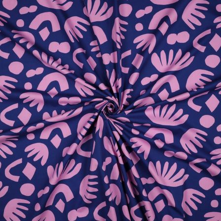 Popeline Baumwolle "Puzzle Directions" (blau-rosa) von Nerida Hansen