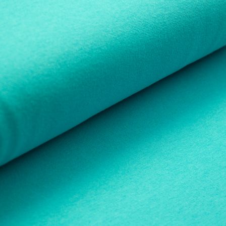 Tissu bord côte bio lisse "Ben" - tubulaire (turquoise clair)